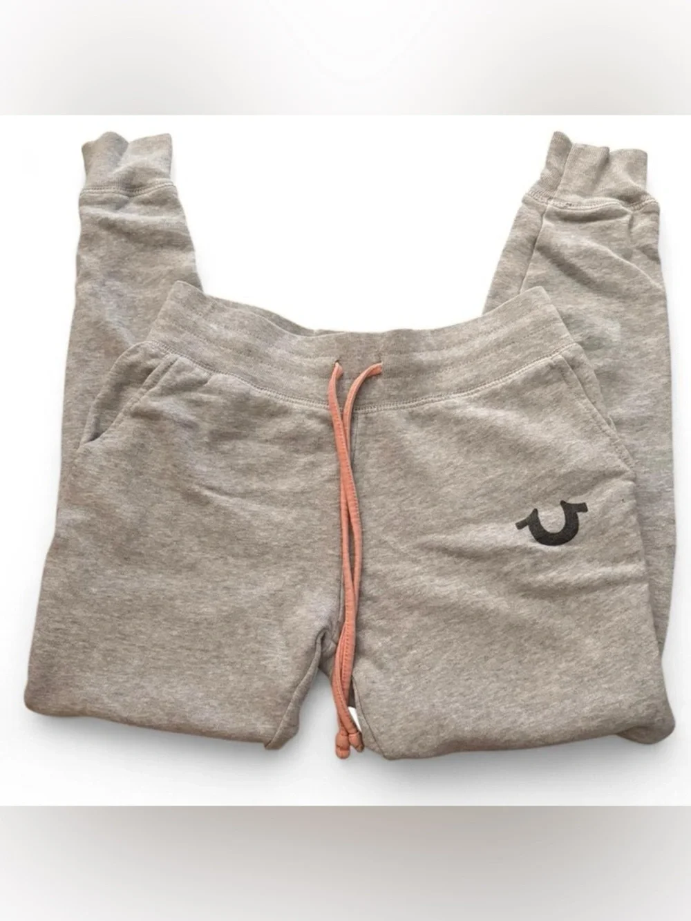 True Religion Gray Joggers with Pink Drawstring - Picture 3 of 3